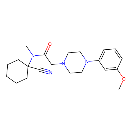 N-(1-cyanocyclohexyl)-2-[4-(3-methoxyphenyl)piperazin-1-yl]-N-methylacetamide structure