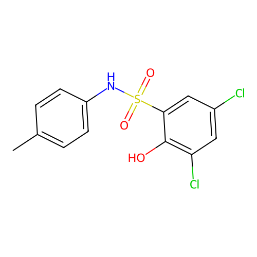 3,5-dichloro-2-hydroxy-N-(4-methylphenyl)benzenesulfonamide structure