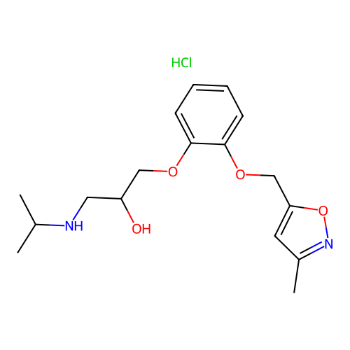 2-Propanol, 3-(isopropylamino)-1-(o-((3-methyl-5-isoxazolyl)methoxy)phenoxy)-, hydrochloride structure