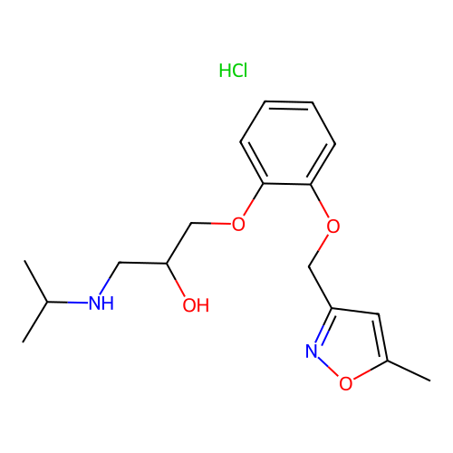 2-Propanol, 3-(isopropylamino)-1-(o-((5-methyl-3-isoxazolyl)methoxy)phenoxy)-, hydrochloride structure