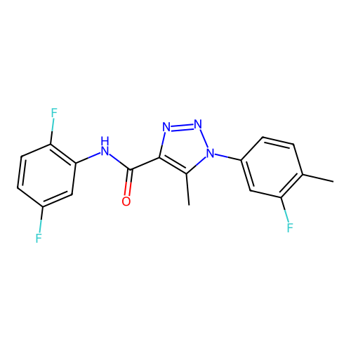 N-(2,5-difluorophenyl)-1-(3-fluoro-4-methylphenyl)-5-methyl-1H-1,2,3-triazole-4-carboxamide structure