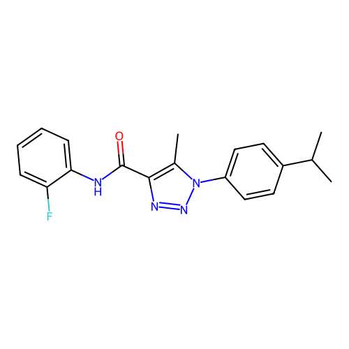 N-(2-fluorophenyl)-5-methyl-1-[4-(propan-2-yl)phenyl]-1H-1,2,3-triazole-4-carboxamide structure