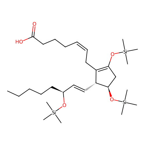 9-Enol-prostaglandin E2 methyl ester trimethylsilyl ether structure