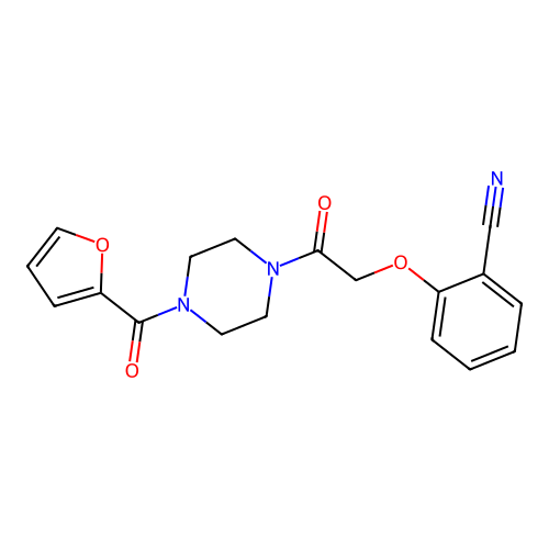 2-{2-[4-(2-Furoyl)piperazin-1-yl]-2-oxoethoxy}benzonitrile structure