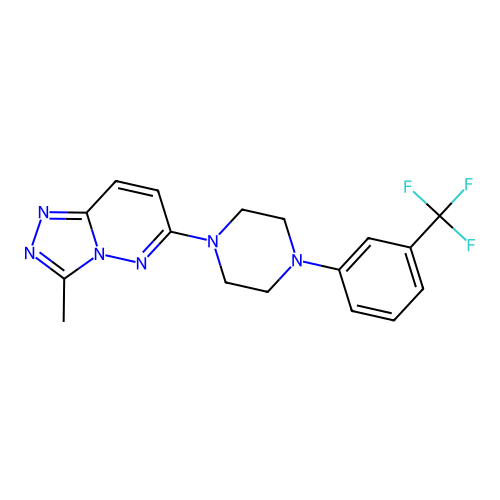 1-{3-methyl-[1,2,4]triazolo[4,3-b]pyridazin-6-yl}-4-[3-(trifluoromethyl)phenyl]piperazine structure