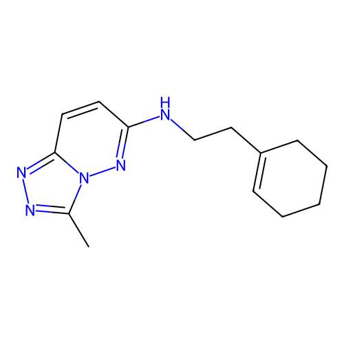 N-(2-(cyclohex-1-en-1-yl)ethyl)-3-methyl-[1,2,4]triazolo[4,3-b]pyridazin-6-amine structure