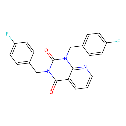 1,3-bis[(4-fluorophenyl)methyl]-1H,2H,3H,4H-pyrido[2,3-d]pyrimidine-2,4-dione structure