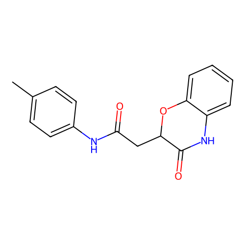 N-(4-methylphenyl)-2-(3-oxo-3,4-dihydro-2H-1,4-benzoxazin-2-yl)acetamide structure