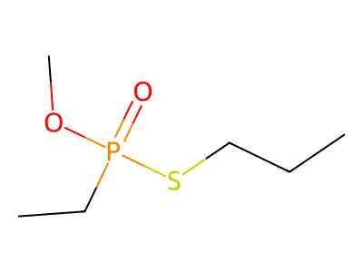 Phosphonothioic acid, ethyl-, O-methyl S-propyl ester structure