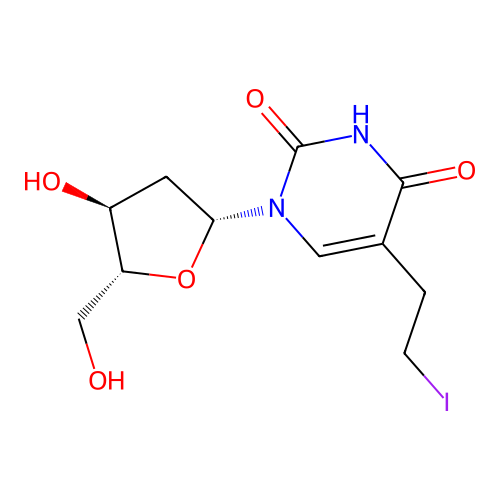 2'-Deoxy-5-(2-iodoethyl)uridine structure