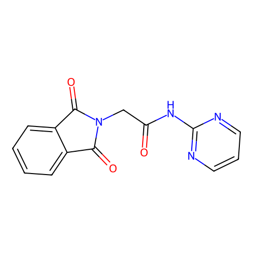 2-(1,3-dioxoisoindol-2-yl)-N-pyrimidin-2-ylacetamide structure