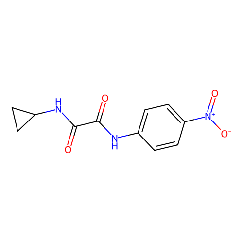 N-cyclopropyl-N'-(4-nitrophenyl)oxamide structure