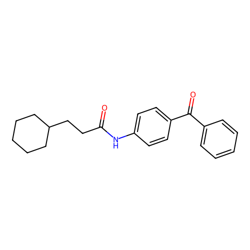 N-(4-benzoylphenyl)-3-cyclohexylpropanamide structure