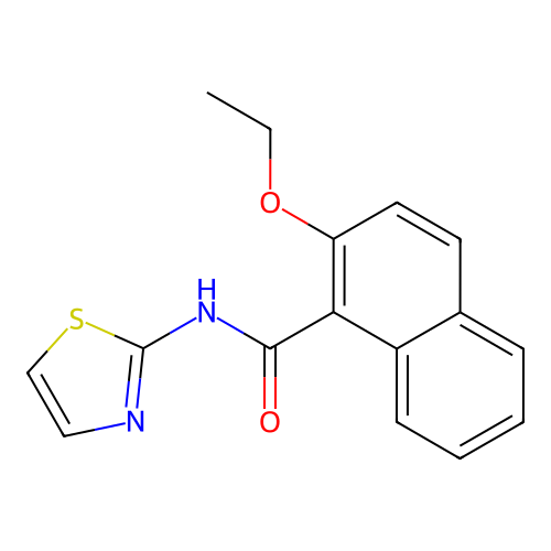 2-ethoxy-N-(1,3-thiazol-2-yl)-1-naphthamide structure