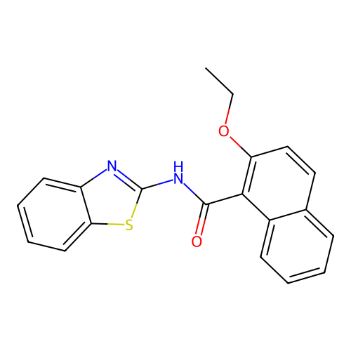 N-(1,3-benzothiazol-2-yl)-2-ethoxy-1-naphthamide structure