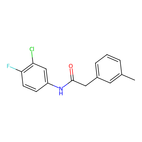 N-(3-chloro-4-fluorophenyl)-2-(3-methylphenyl)acetamide structure