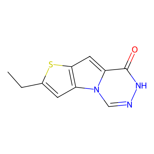 2-ethylthieno[2',3':4,5]pyrrolo[1,2-d][1,2,4]triazin-8(7H)-one structure