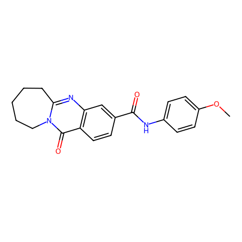N-(4-methoxyphenyl)-12-oxo-6,7,8,9,10,12-hexahydroazepino[2,1-b]quinazoline-3-carboxamide structure