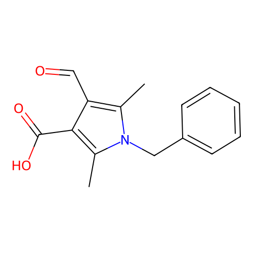 1-benzyl-4-formyl-2,5-dimethyl-1H-pyrrole-3-carboxylic acid structure