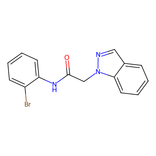 N-(2-bromophenyl)-2-(1H-indazol-1-yl)acetamide structure