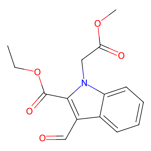 ethyl 3-formyl-1-(2-methoxy-2-oxoethyl)-1H-indole-2-carboxylate structure