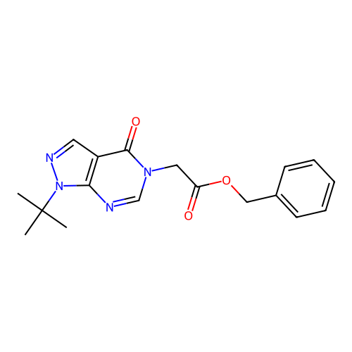 Benzyl 2-(1-tert-butyl-4-oxopyrazolo[3,4-d]pyrimidin-5-yl)acetate structure