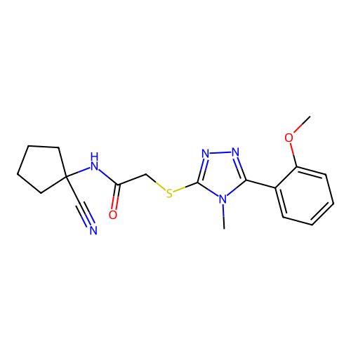 N-(1-cyanocyclopentyl)-2-[[5-(2-methoxyphenyl)-4-methyl-1,2,4-triazol-3-yl]sulfanyl]acetamide structure