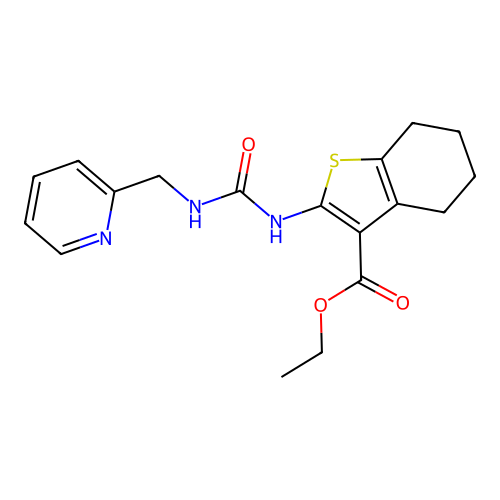 ethyl 2-(3-(pyridin-2-ylmethyl)ureido)-4,5,6,7-tetrahydrobenzo[b]thiophene-3-carboxylate structure
