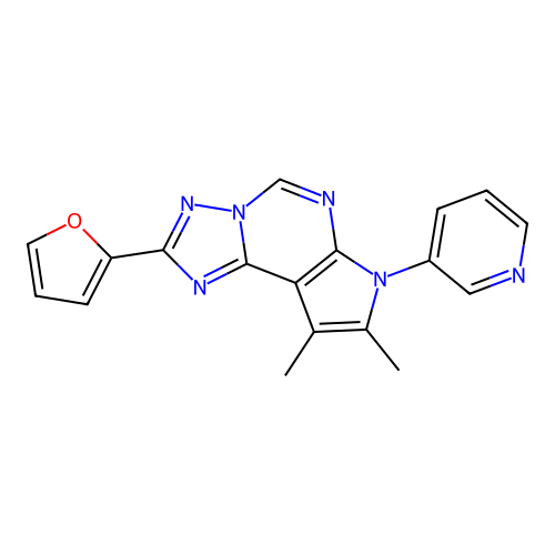 2-(furan-2-yl)-8,9-dimethyl-7-(pyridin-3-yl)-7H-pyrrolo[3,2-e][1,2,4]triazolo[1,5-c]pyrimidine structure