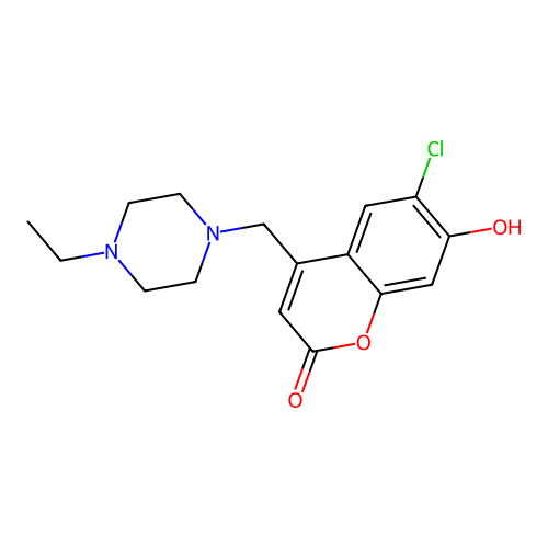6-chloro-4-((4-ethylpiperazin-1-yl)methyl)-7-hydroxy-2H-chromen-2-one structure