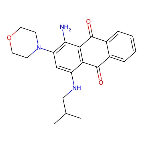 1-Amino-4-[(2-methylpropyl)amino]-2-(morpholin-4-yl)anthracene-9,10-dione structure