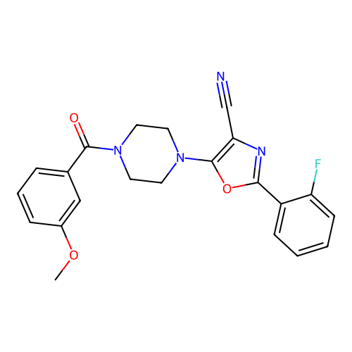 2-(2-fluorophenyl)-5-(4-(3-methoxybenzoyl)piperazin-1-yl)oxazole-4-carbonitrile structure