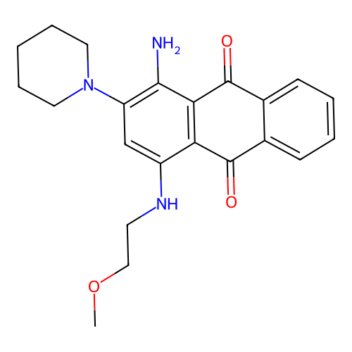 1-Amino-4-((2-methoxyethyl)amino)-2-(piperidin-1-yl)anthracene-9,10-dione structure