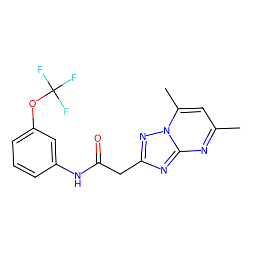 2-(5,7-dimethyl-[1,2,4]triazolo[1,5-a]pyrimidin-2-yl)-N-(3-(trifluoromethoxy)phenyl)acetamide structure
