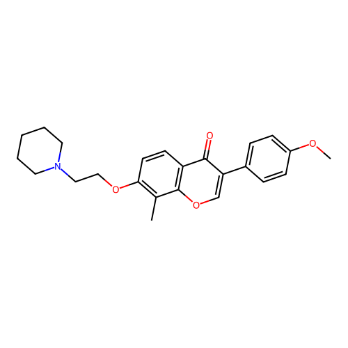 3-(4-methoxyphenyl)-8-methyl-7-(2-(piperidin-1-yl)ethoxy)-4H-chromen-4-one structure
