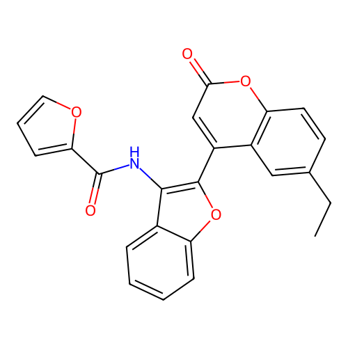 N-[2-(6-ethyl-2-oxochromen-4-yl)-1-benzofuran-3-yl]furan-2-carboxamide structure