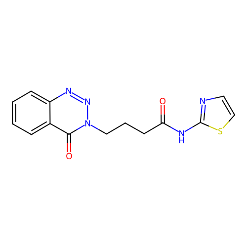 4-(4-oxo-1,2,3-benzotriazin-3(4H)-yl)-N-(1,3-thiazol-2-yl)butanamide structure