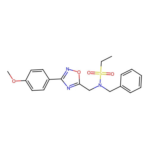N-benzyl-N-((3-(4-methoxyphenyl)-1,2,4-oxadiazol-5-yl)methyl)ethanesulfonamide structure