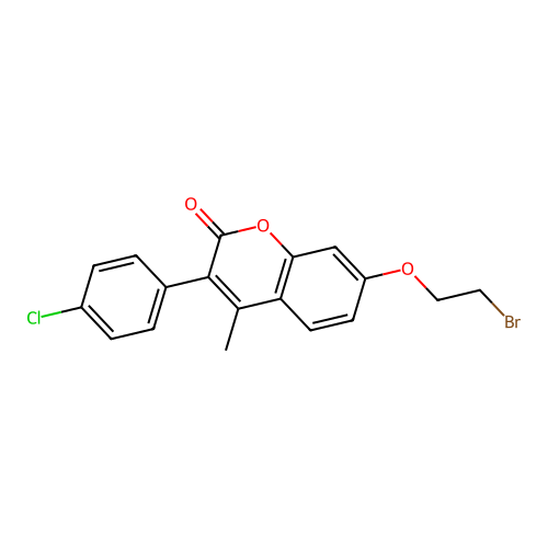 7-(2-bromoethoxy)-3-(4-chlorophenyl)-4-methyl-2H-chromen-2-one structure
