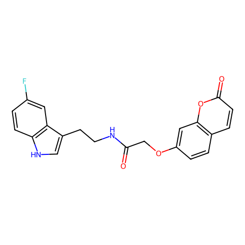 N-(2-(5-fluoro-1H-indol-3-yl)ethyl)-2-((2-oxo-2H-chromen-7-yl)oxy)acetamide structure