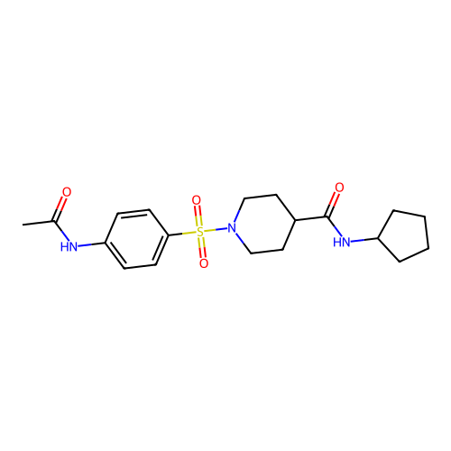 1-{[4-(acetylamino)phenyl]sulfonyl}-N-cyclopentylpiperidine-4-carboxamide structure