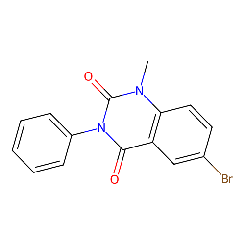6-bromo-1-methyl-3-phenylquinazoline-2,4(1H,3H)-dione structure