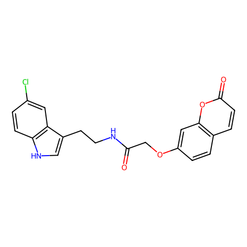 N-(2-(5-chloro-1H-indol-3-yl)ethyl)-2-((2-oxo-2H-chromen-7-yl)oxy)acetamide structure
