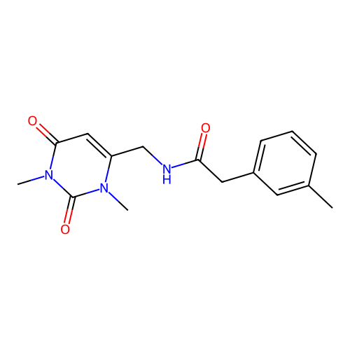 N-((1,3-dimethyl-2,6-dioxo-1,2,3,6-tetrahydropyrimidin-4-yl)methyl)-2-(m-tolyl)acetamide structure