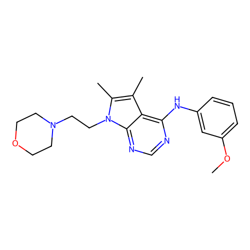 N-(3-methoxyphenyl)-5,6-dimethyl-7-(2-morpholin-4-ylethyl)pyrrolo[2,3-d]pyrimidin-4-amine structure