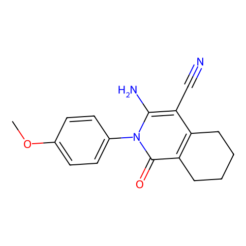 3-amino-2-(4-methoxyphenyl)-1-oxo-1,2,5,6,7,8-hexahydroisoquinoline-4-carbonitrile structure