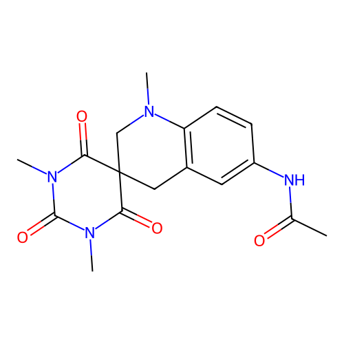 N-(1,1',3-trimethyl-2,4,6-trioxo-1,1',3,4,4',6-hexahydro-2H,2'H-spiro[pyrimidine-5,3'-quinolin]-6'-yl)acetamide structure