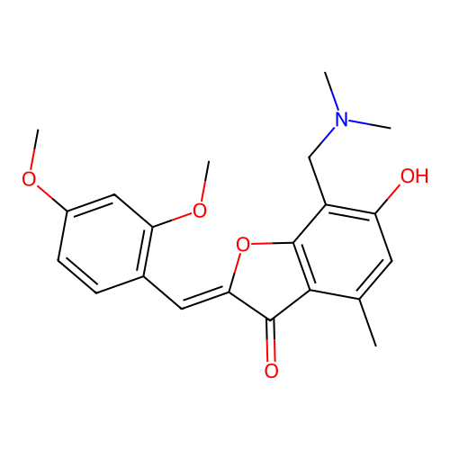 (Z)-2-(2,4-dimethoxybenzylidene)-7-((dimethylamino)methyl)-6-hydroxy-4-methylbenzofuran-3(2H)-one structure