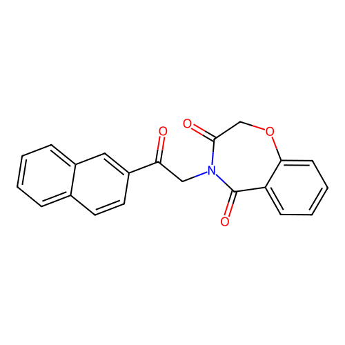 4-[2-(naphthalen-2-yl)-2-oxoethyl]-1,4-benzoxazepine-3,5(2H,4H)-dione structure