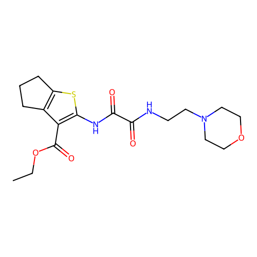 ethyl 2-(2-((2-morpholinoethyl)amino)-2-oxoacetamido)-5,6-dihydro-4H-cyclopenta[b]thiophene-3-carboxylate structure